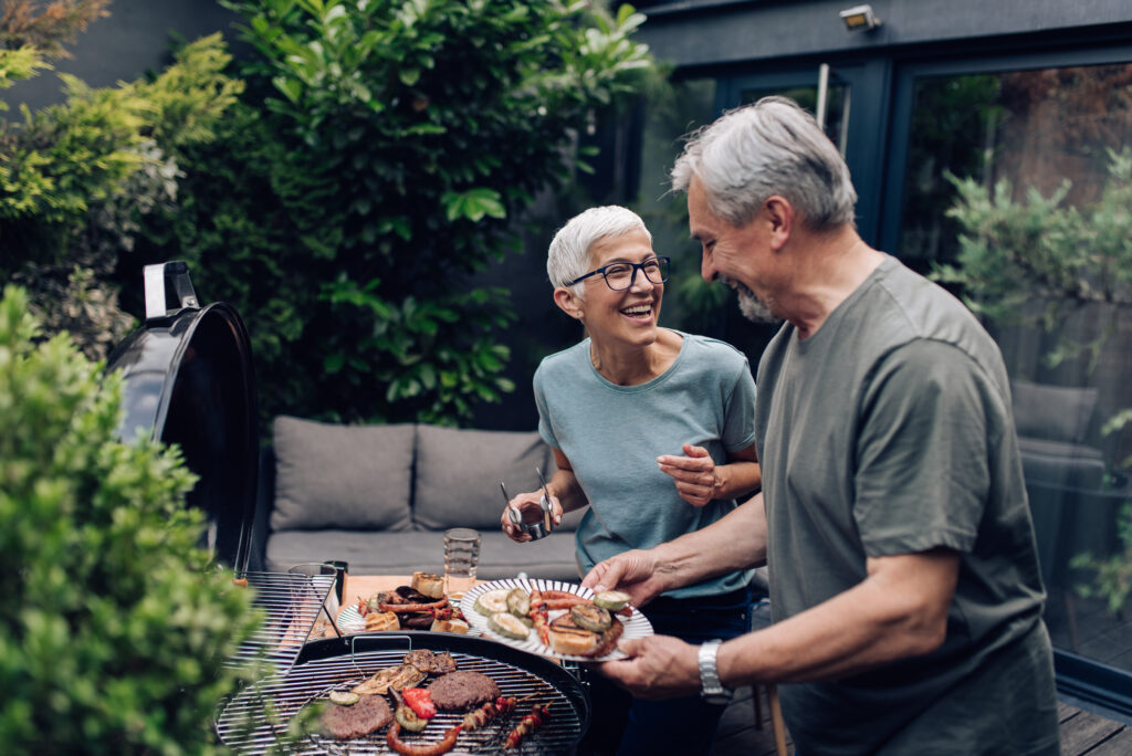 Gartenansicht der Wohnanlage